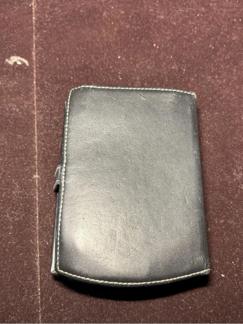 Black Leather Phone Wallet Case with Built-in Phone